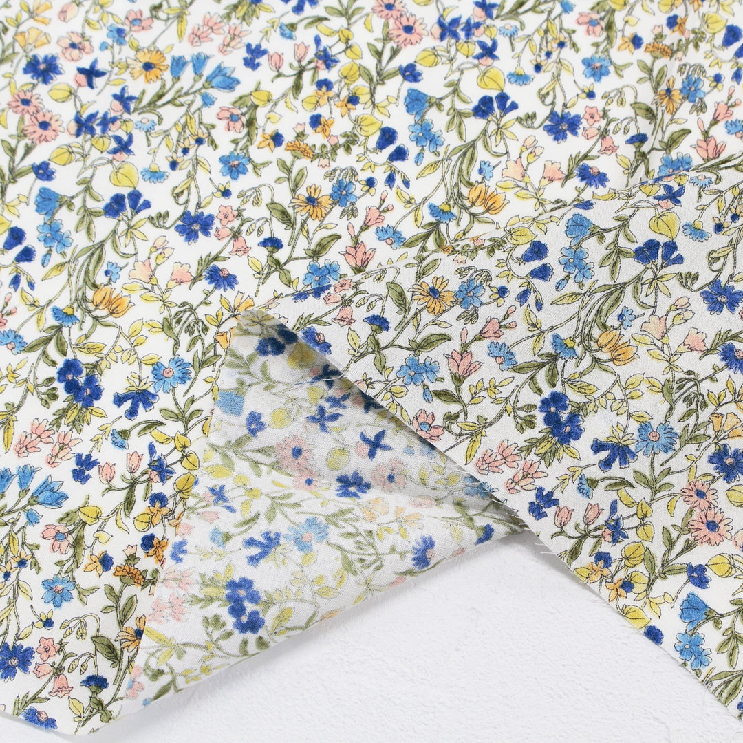 Tana Lawn Vintage Wildflowers Blue