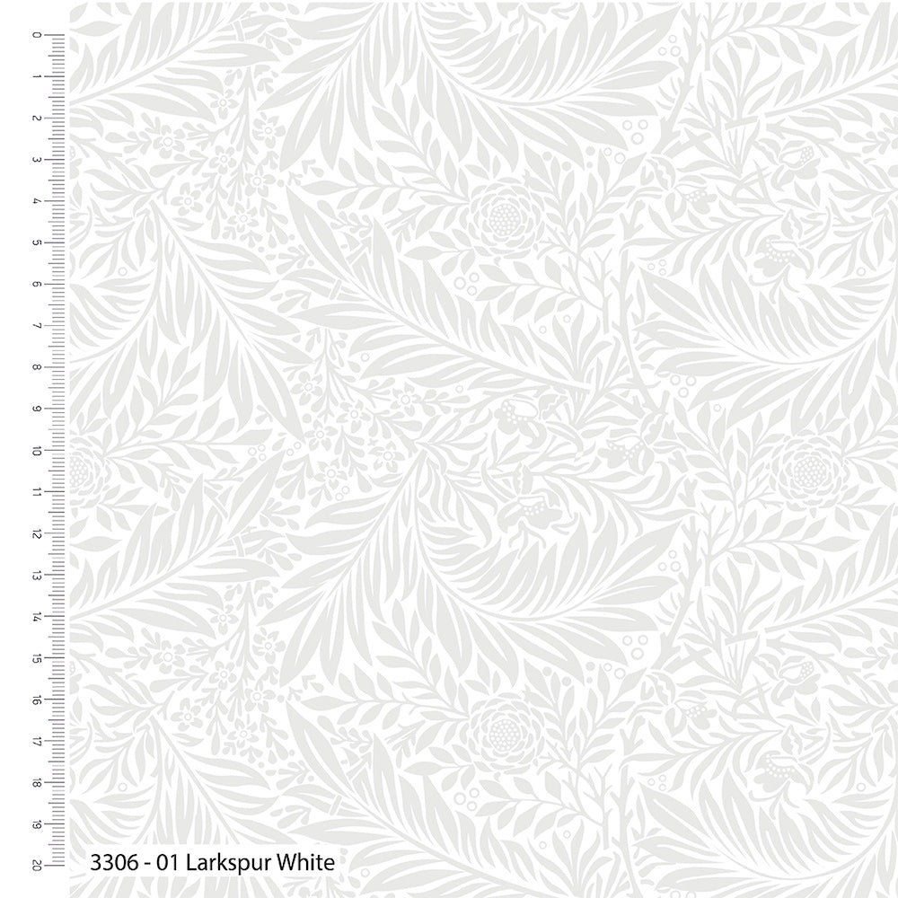 William Morris Larkspur White Quilt Backer