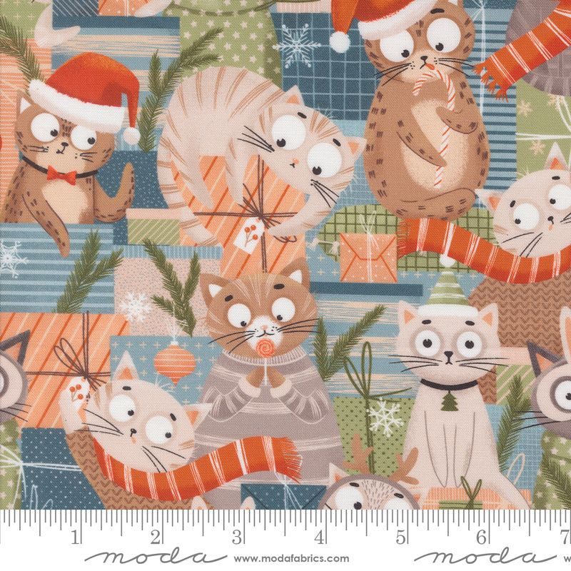 Purrfect Christmas Jolly Kitties in Multi