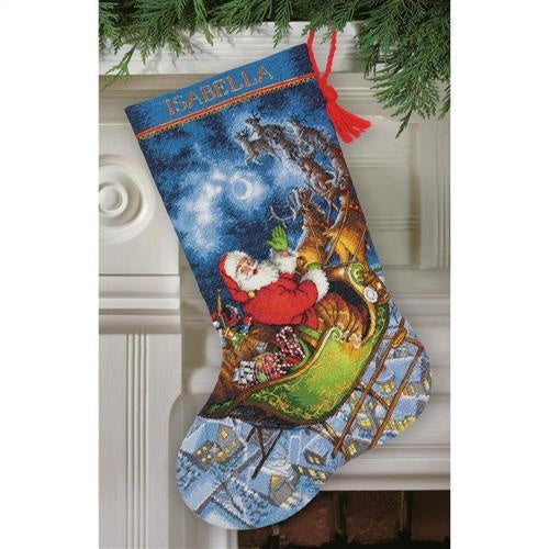Dimensions Santa's Flight Stocking Cross Stitch Kit