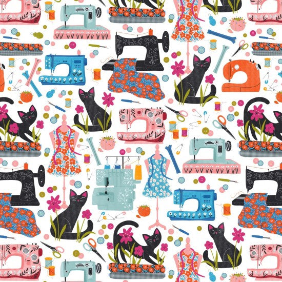 Purrfect Stitches Crafty Cats