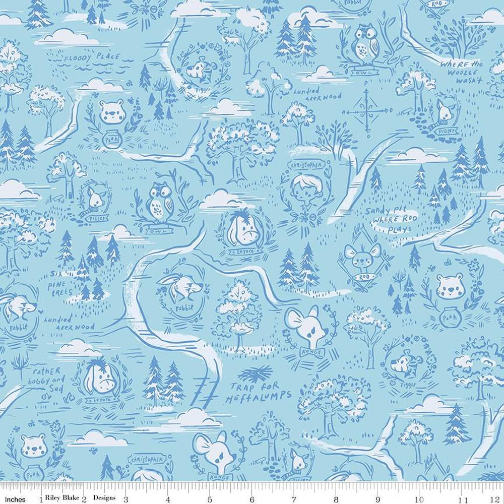 Aker Woods Map in Sky Blue