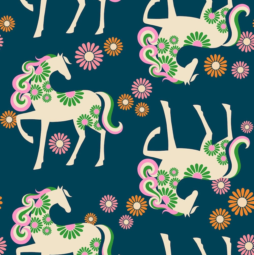 Carousel Carousel Horse Canvas in Light Galaxy