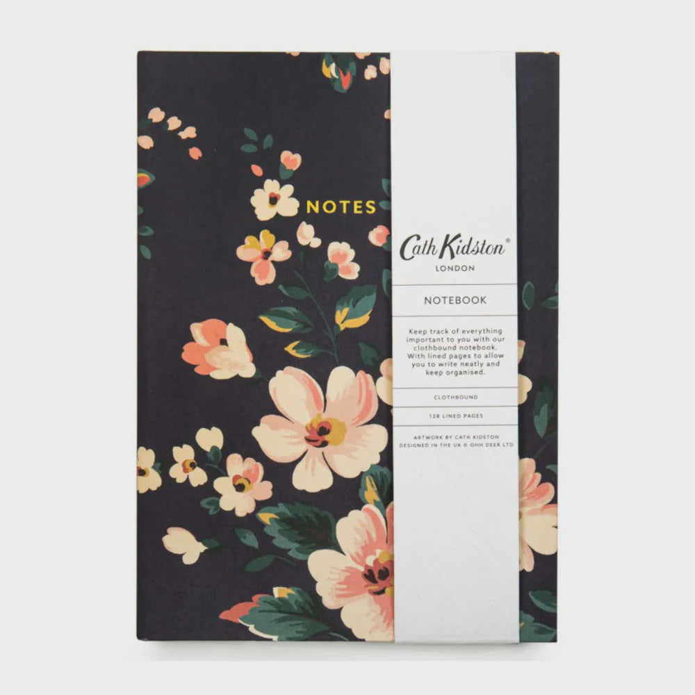 Cath Kidston Cloth Notebook/Journal Navy Floral