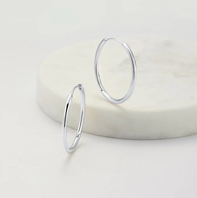 Delilah Hoop Large - Silver