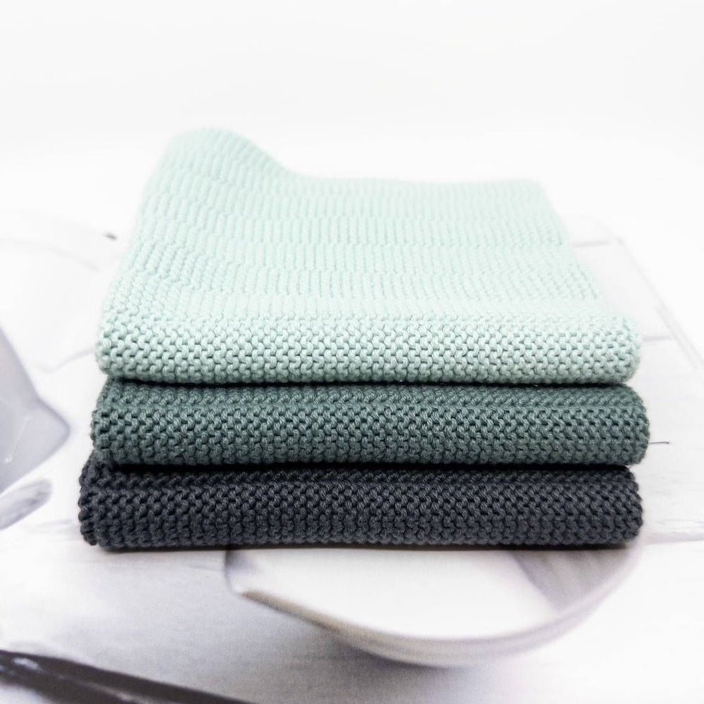 Organic Cotton Dish Cloths - 3 pk - Frosted Dew