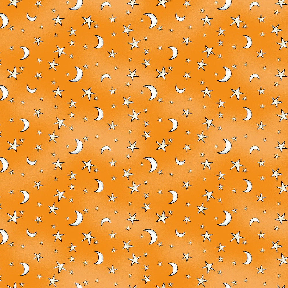 Halloween Parade Moon and Stars in Orange