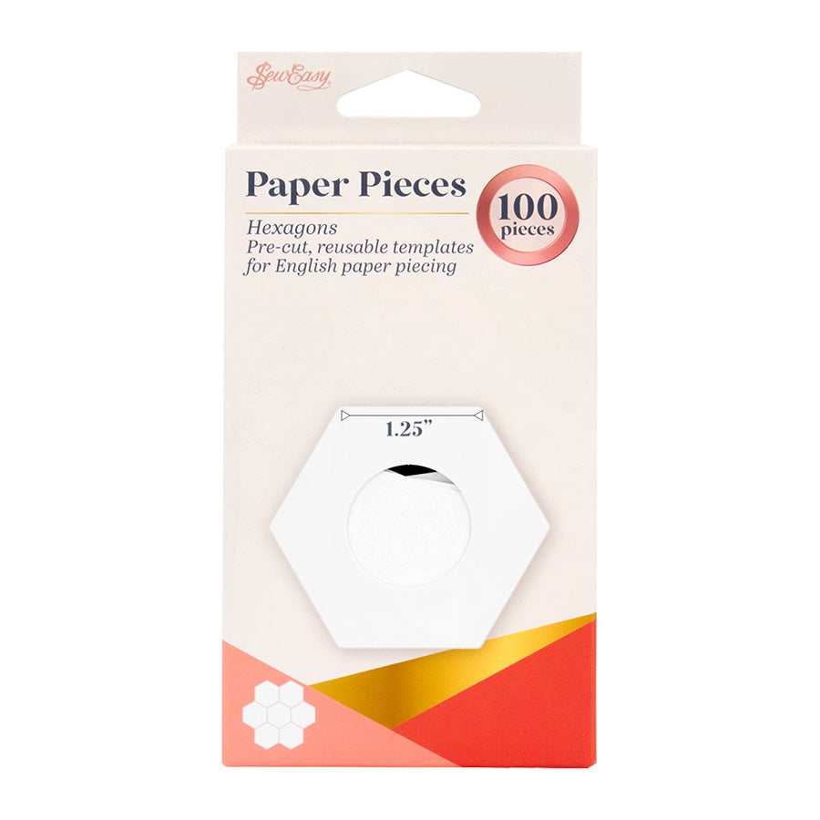 Hexagon Paper Pieces 1.25 inch x 100pcs