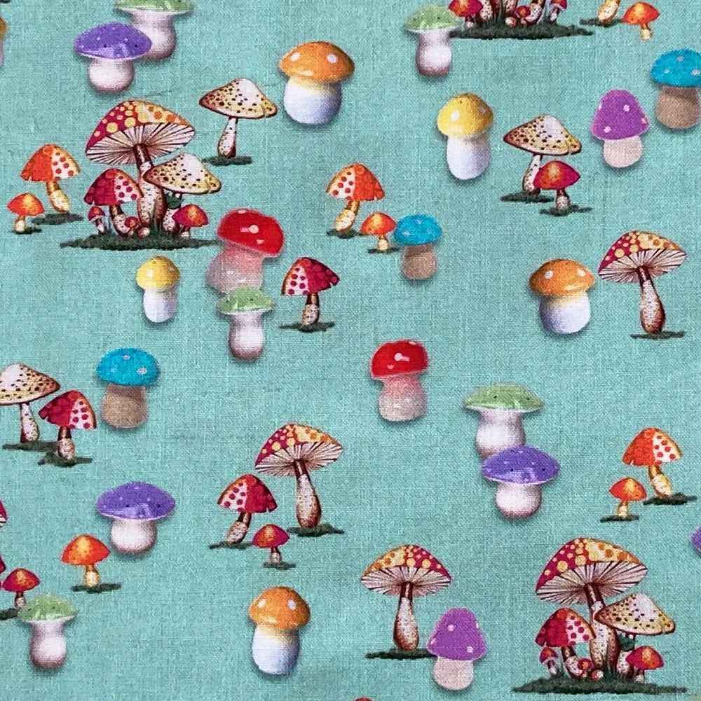 I Heart Kitsch Mushrooms in Aqua