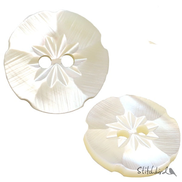 Flower Carved Mother of Pearl Buttons