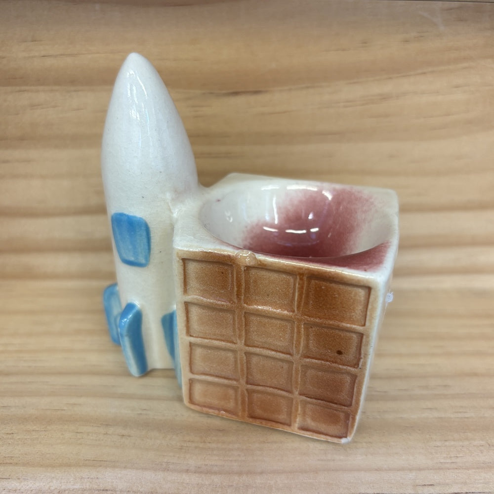Vintage Rocket Ship Egg Cup