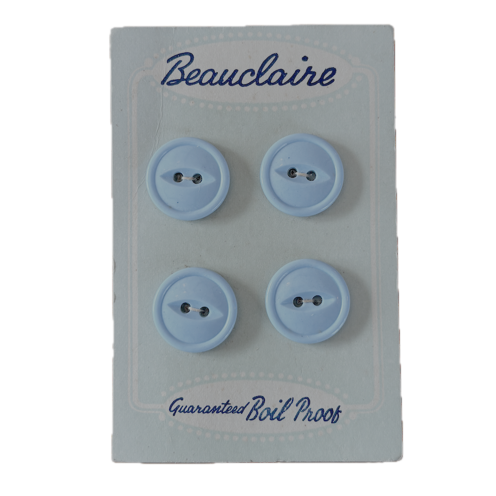 Beauclaire Powder Blue Cats Eye 19mm Buttons on Original Card