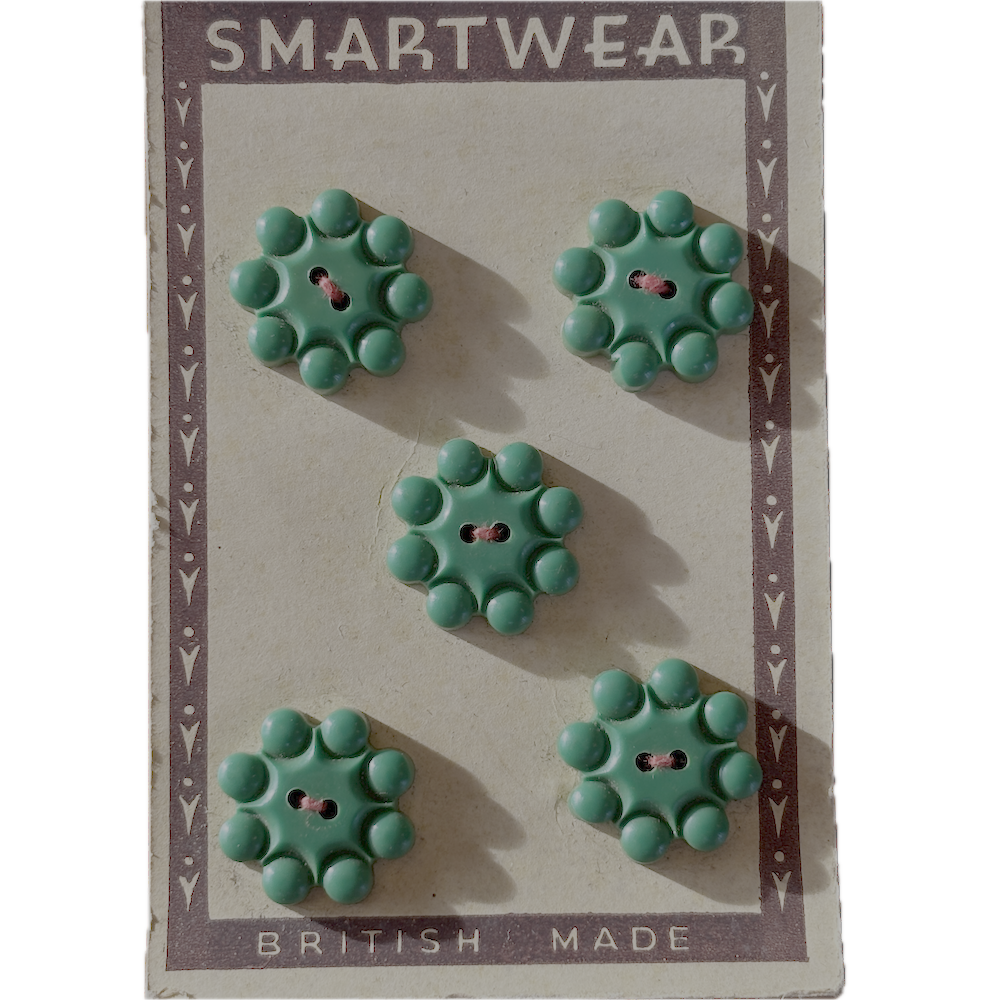 Smartwear Green Flower Shaped Buttons