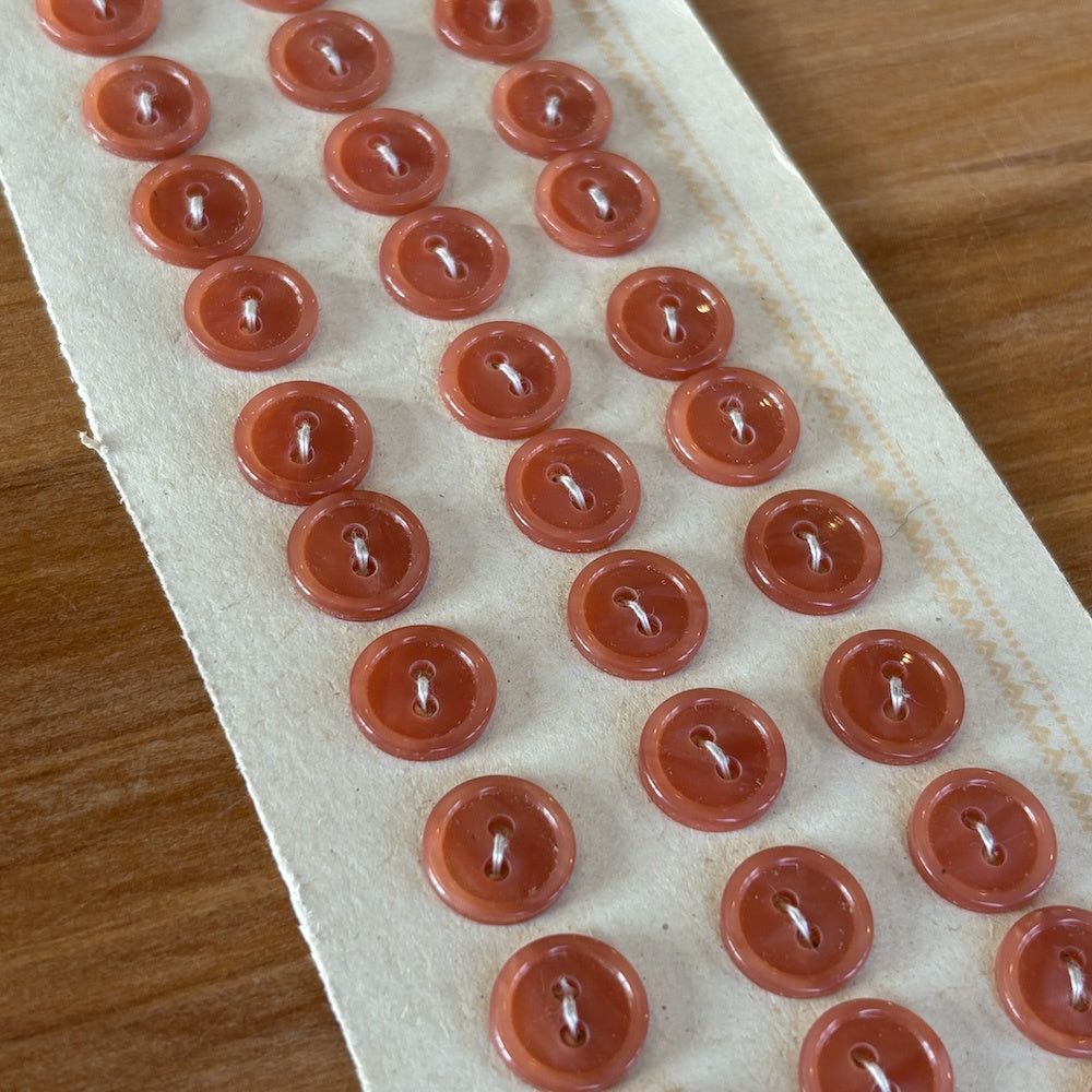 1940's-50's Peach Buttons 13mm