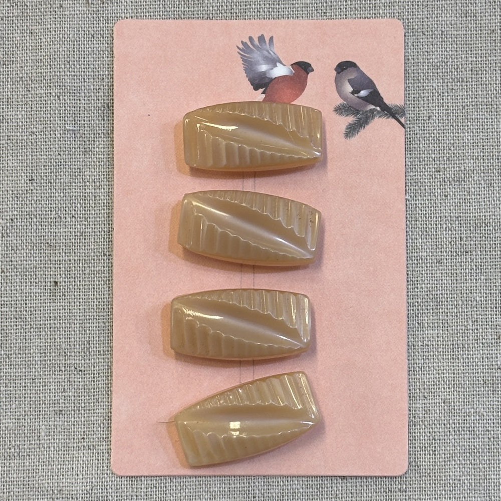 Champagne Vintage Lozenge Shaped Buttons x 5