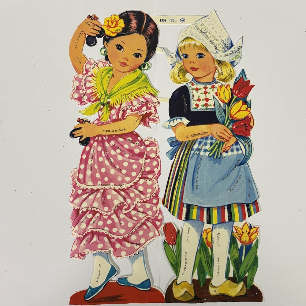 Vintage Scraps - Dutch and Spanish Girl in Costume