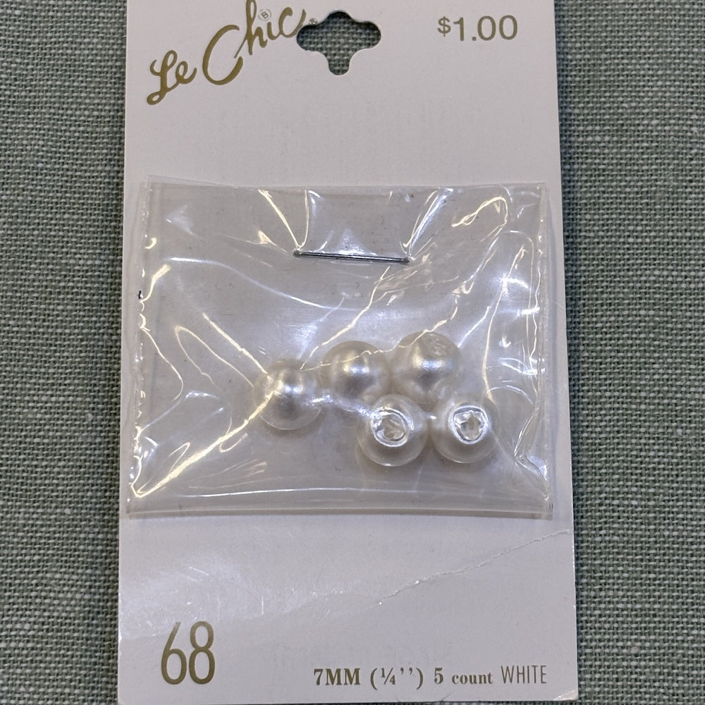 Le Chic Faux Pearl Buttons 7mm x 5