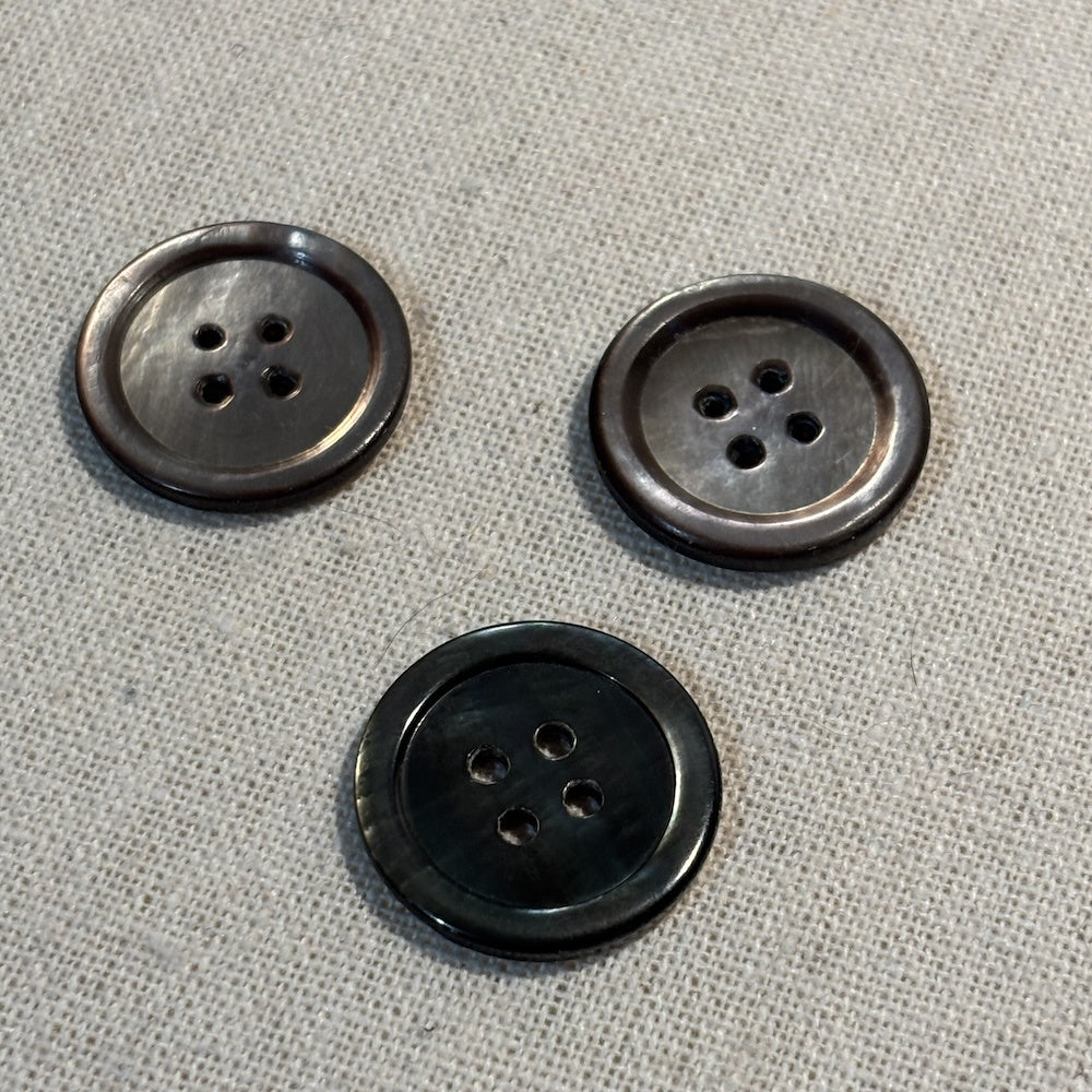 Vintage Black Mother of Pearl Buttons 25mm x 3