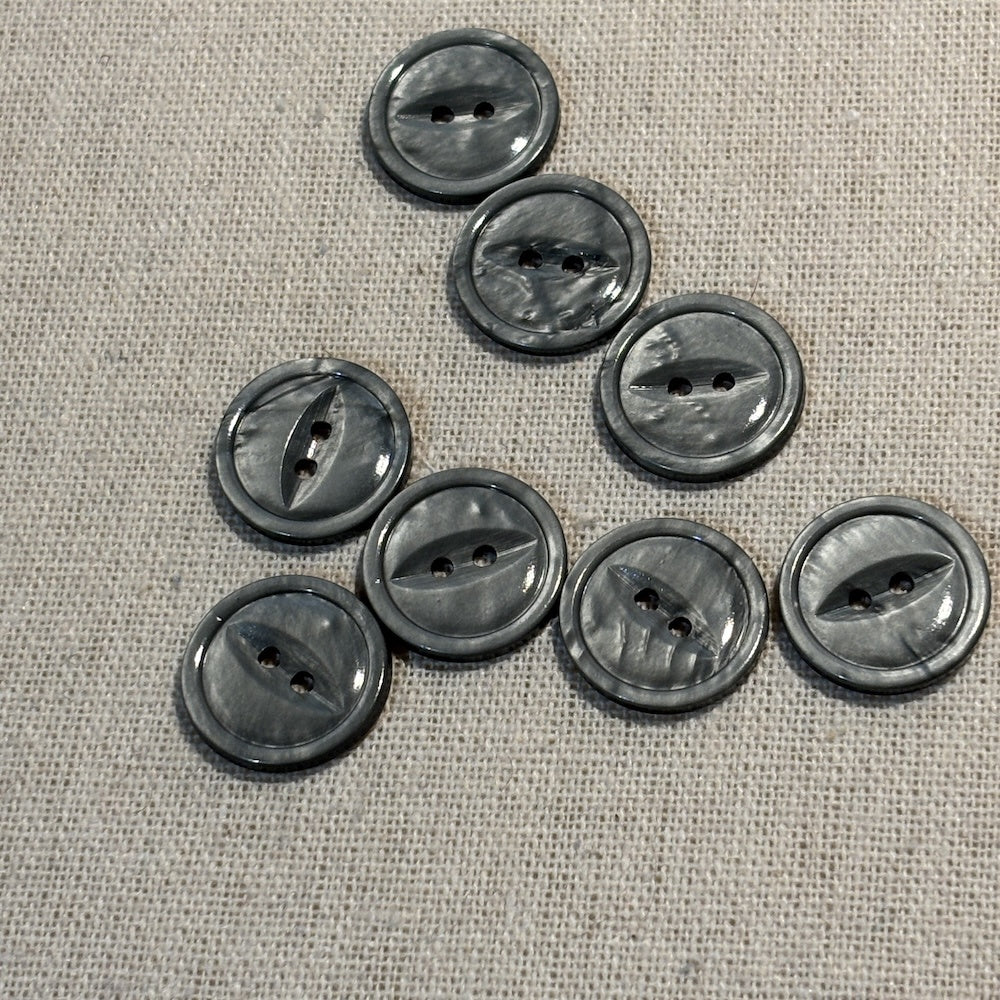 Grey Cats Eye Buttons 19mm x 8