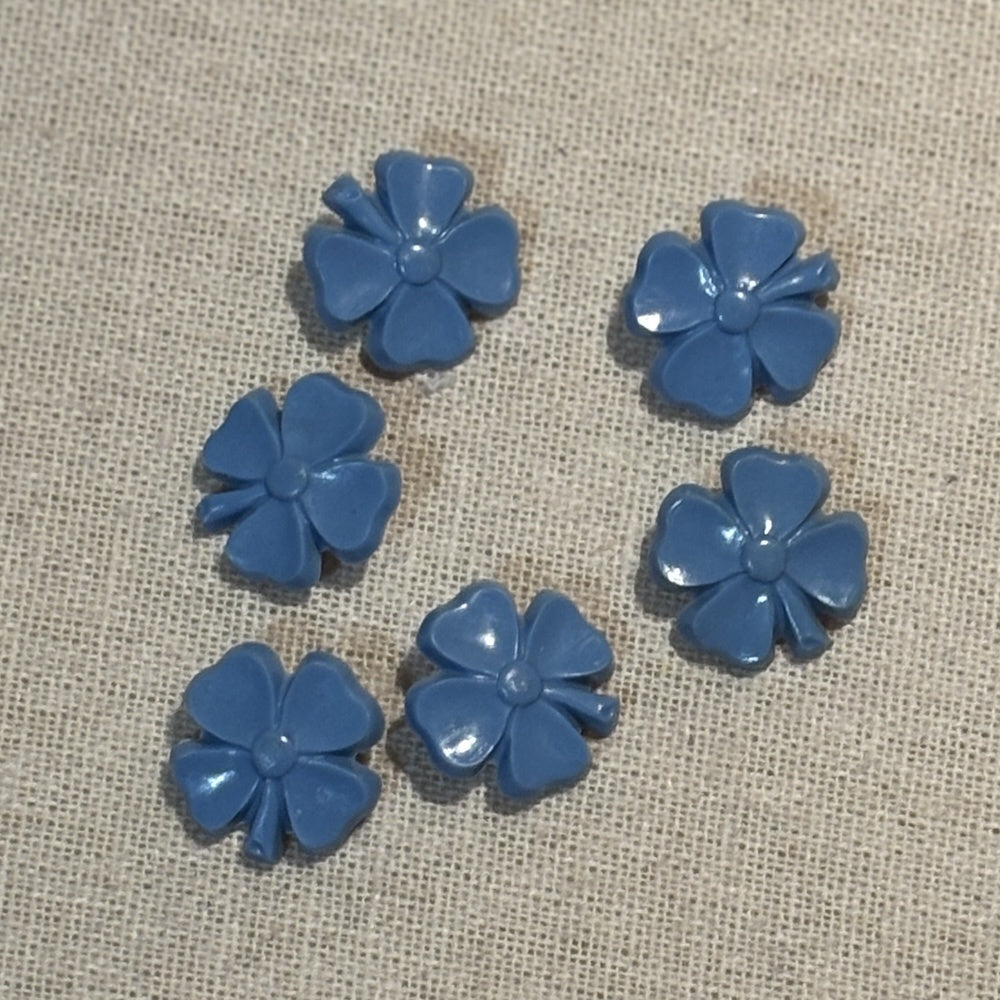 Blue Flower Buttons 19mm x 6