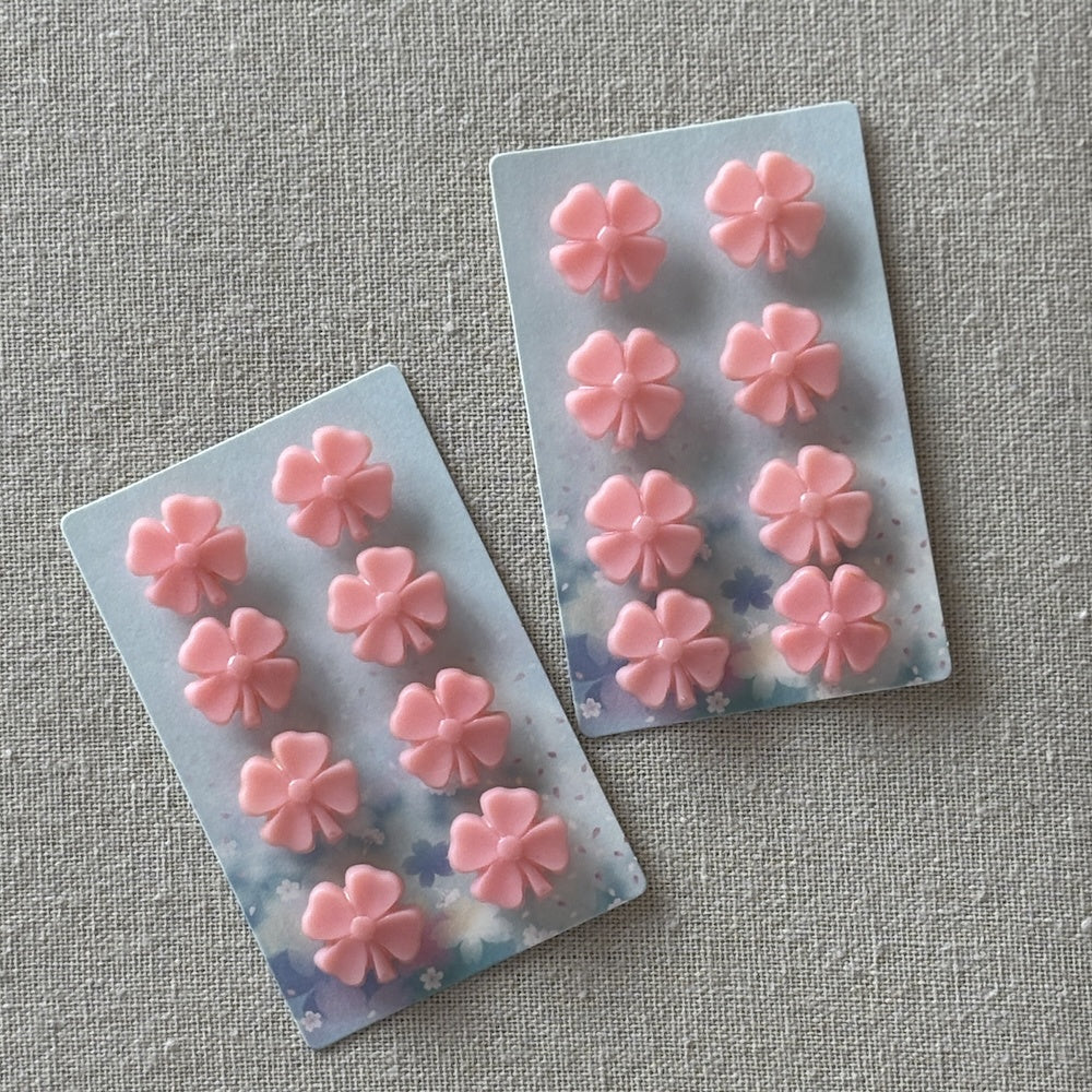 Pink Flower Buttons 19mm x 8