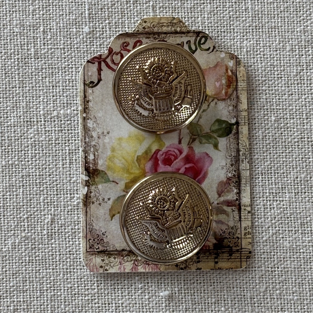 Large Coat of Arms Metallic Button 25mm x 2