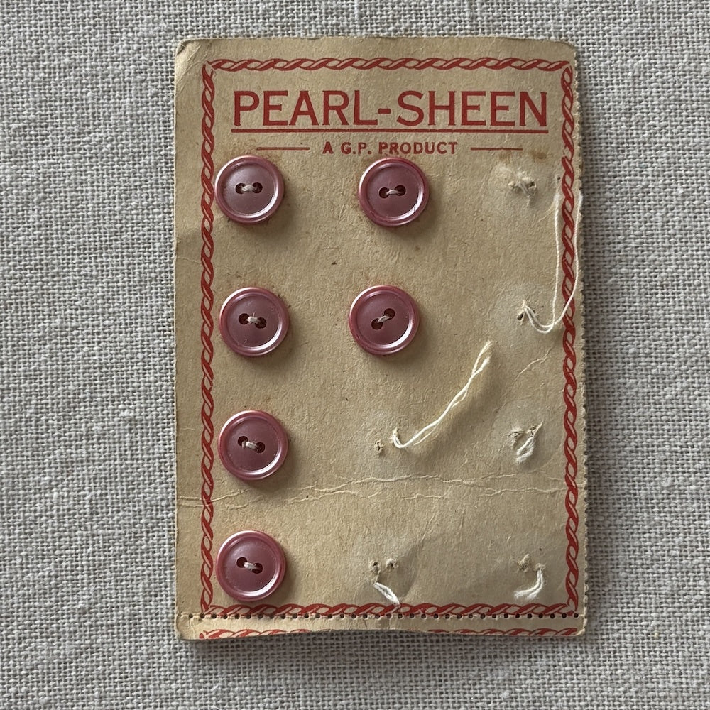 Pearl Sheen 11mm Buttons on Card x 6