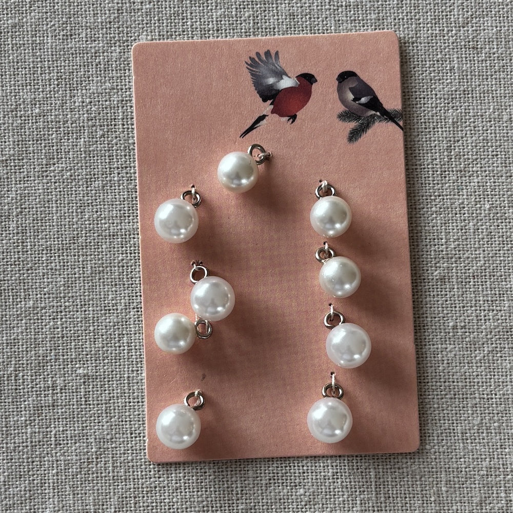 Faux Pearl Buttons 9mm x 9