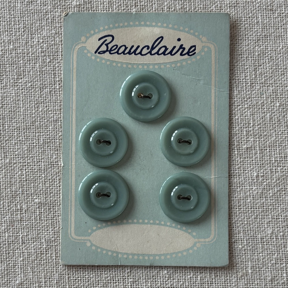 Beuaclaire Duck Egg Buttons on Original Card