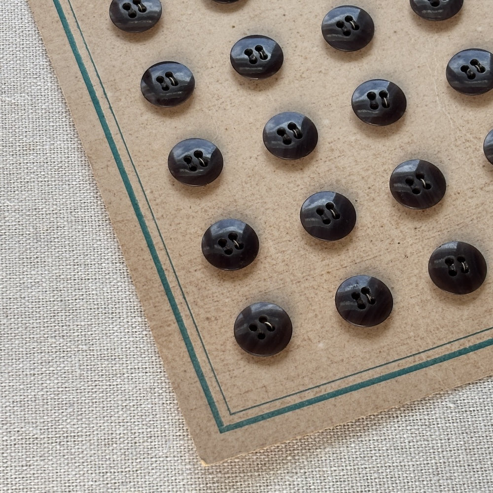 Vintage Brown/Grey 13mm Buttons x 24