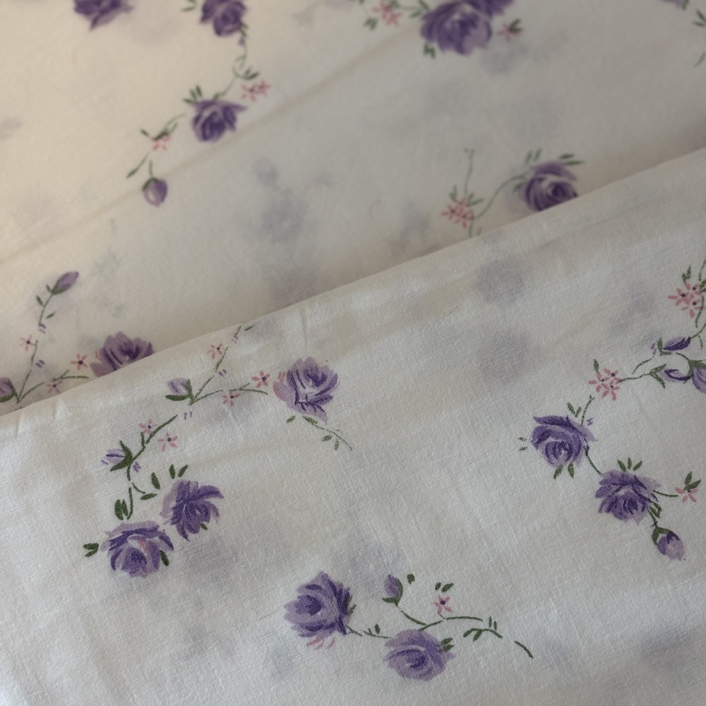Vintage Sheet- Sweet Lavender Roses