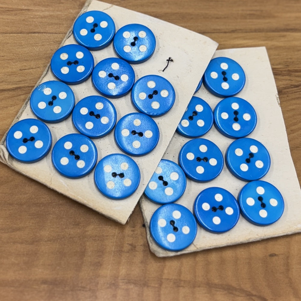Vintage Ultramarine Polka Dot Buttons 19mm