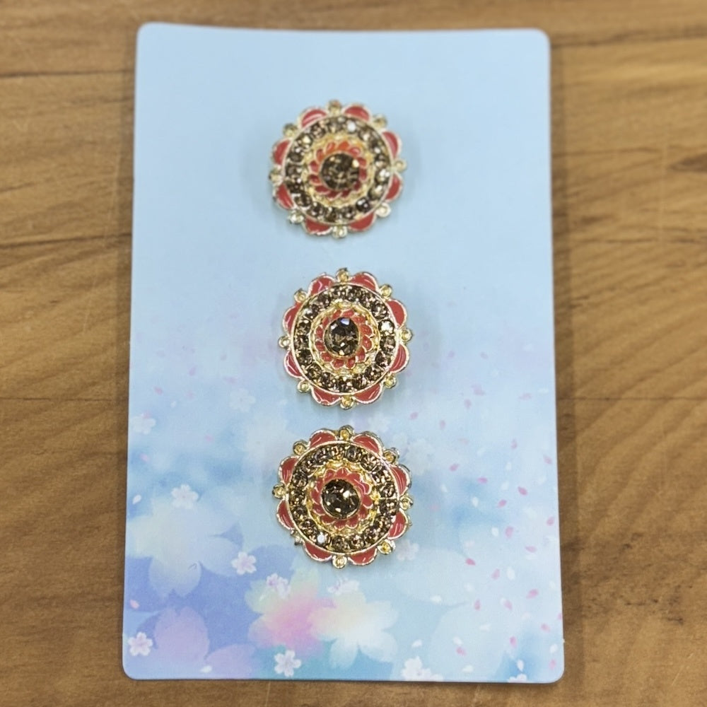 Vintage Peach Glam Buttons 22mm x 3