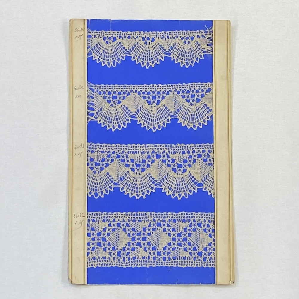 Antique Bobbin Lace Salesman's Card (Royal Blue)