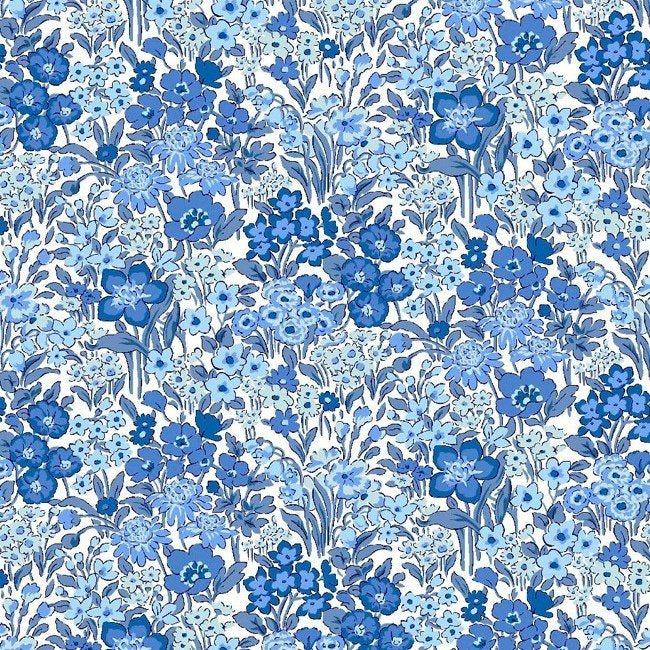 Liberty Garden Party Blue China Blooming Flowerbed