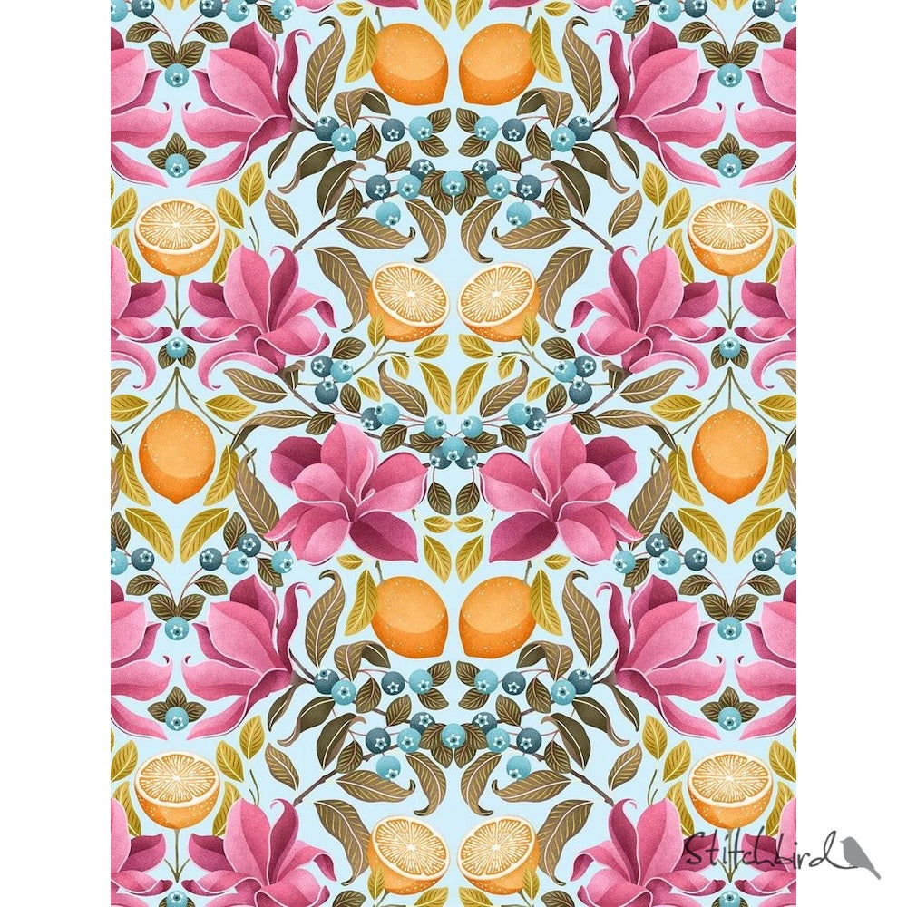 Lemons & Magnolia Tea Towel
