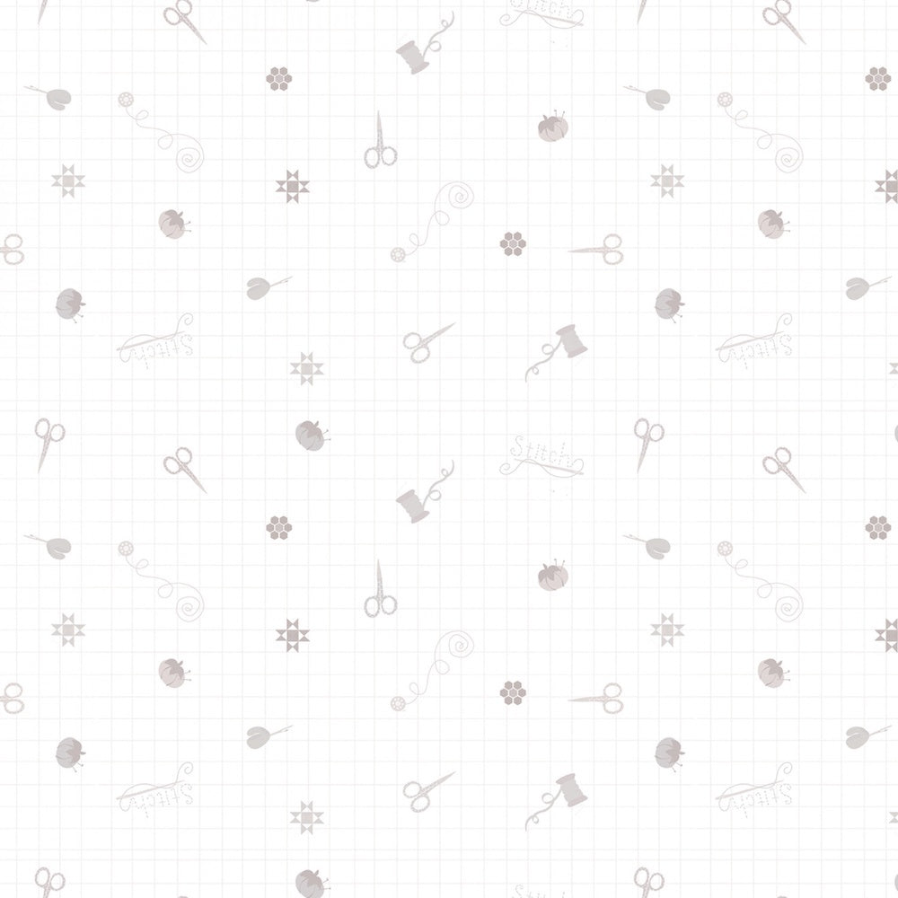 Lights On Stitch - White on White