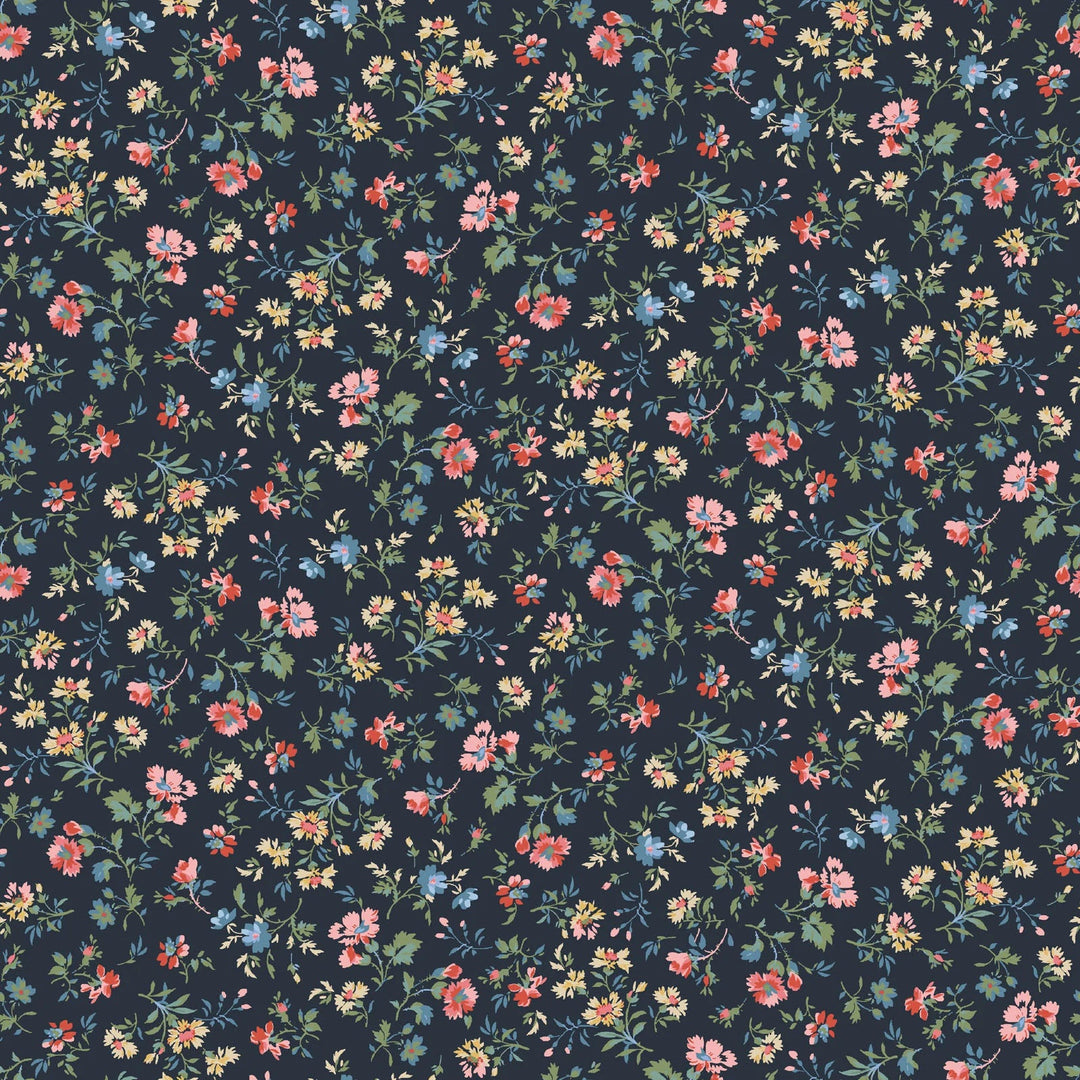 Lovely Bunch Tossed Floral on Navy