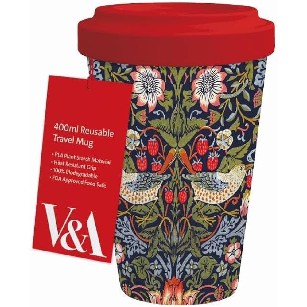 V&A Strawberry Thief Travel Mug
