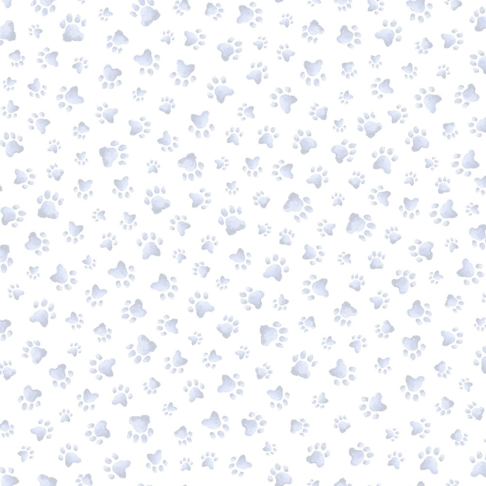 Whiskers and Paws Paw Prints in Blue Remnant 65cm