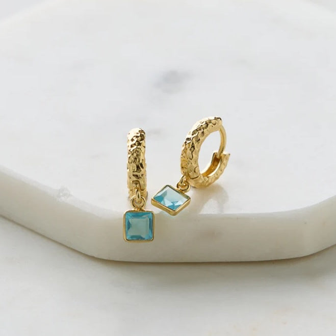 Mikayla Hoop - Gold/Blue Topaz