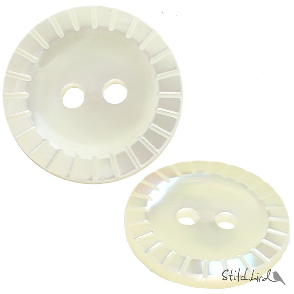 Mother Of Pearl Pie Cut Edge Button