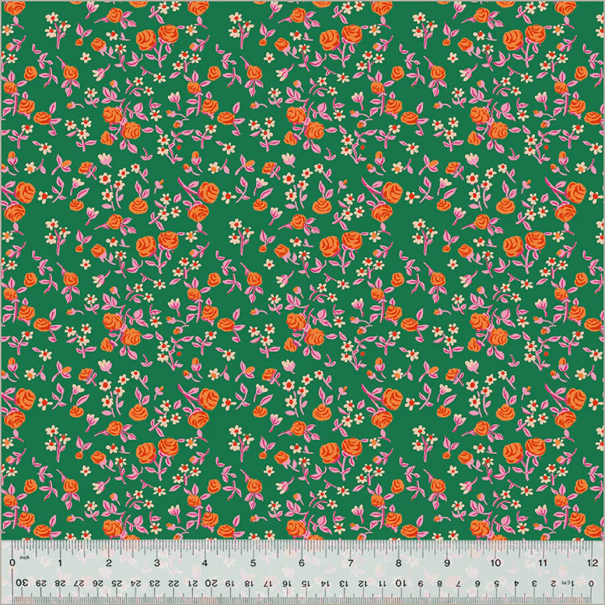 By Hand Mousy Floral in Emerald