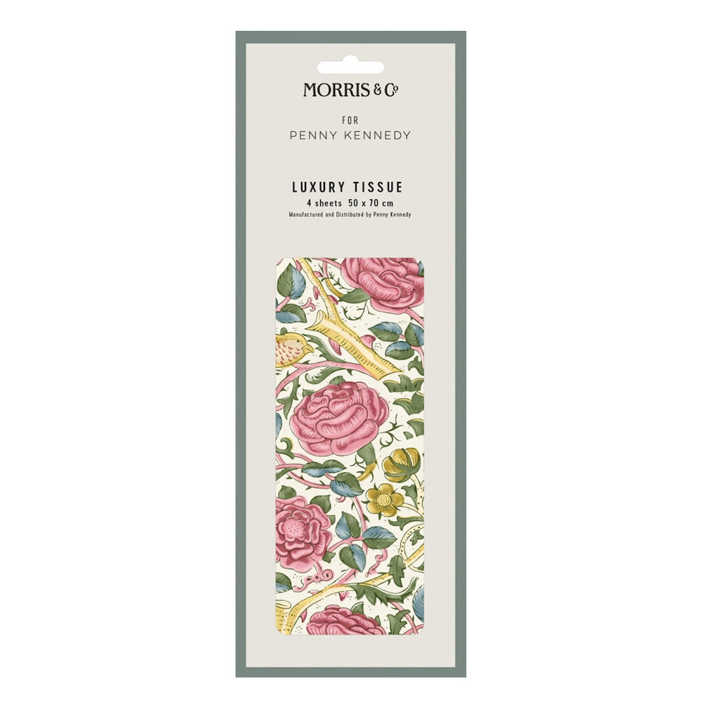 Rose Spring Green Tissue Paper for William Morris x 4