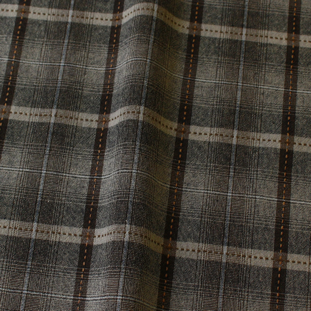 Japanese Yarn Dyed Plaid in Black/Grey