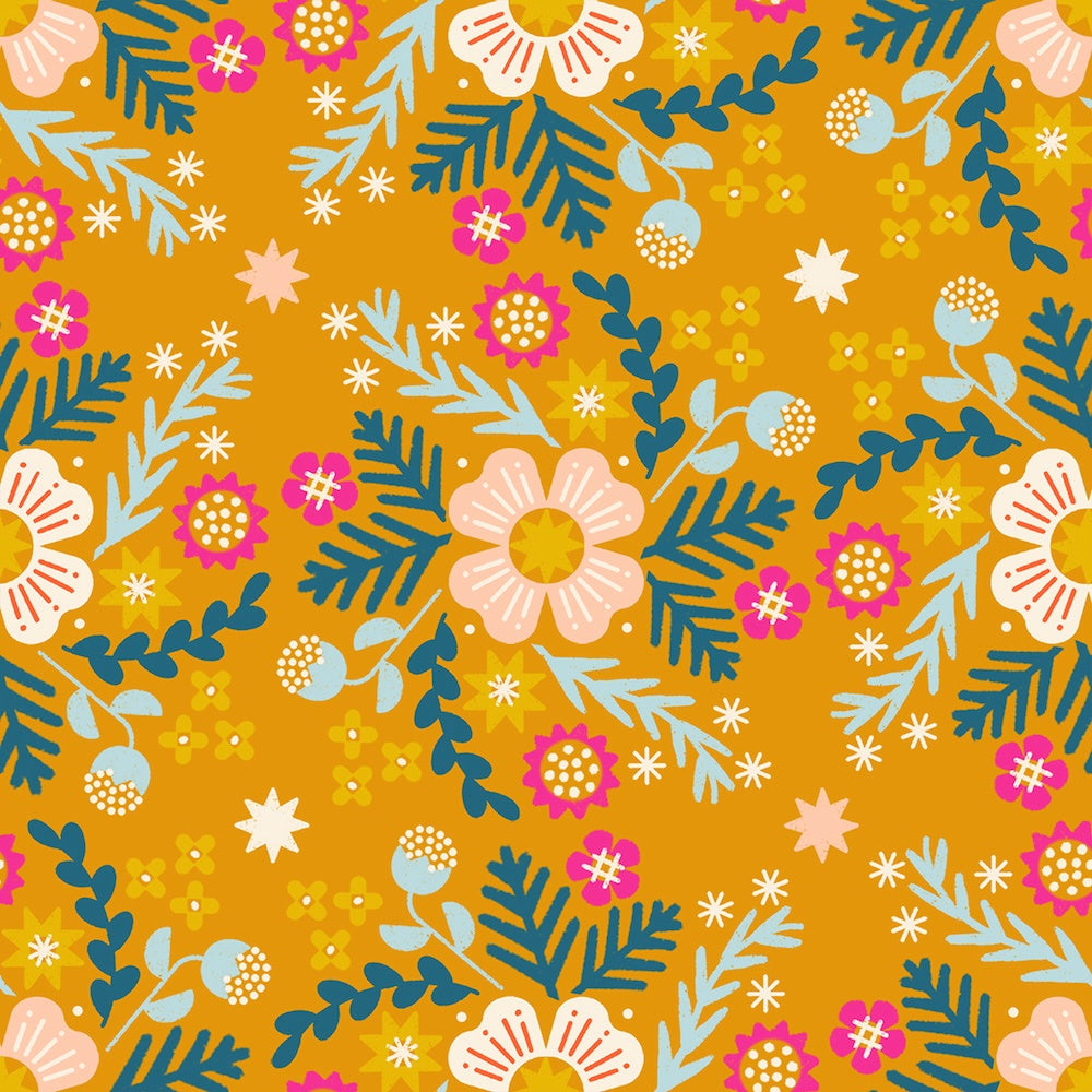 Pivot Wildflower Linen Canvas in Goldenrod