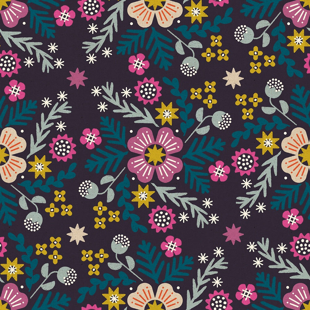 Pivot Wildflower Linen Canvas in Eggplant