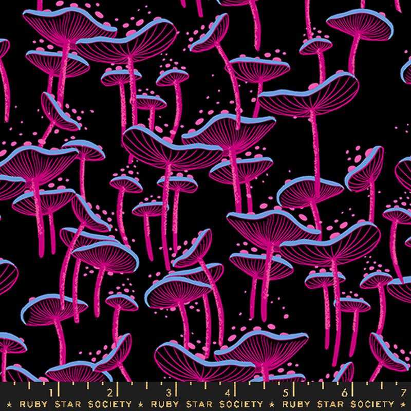 Glow Garden Fungi in Black
