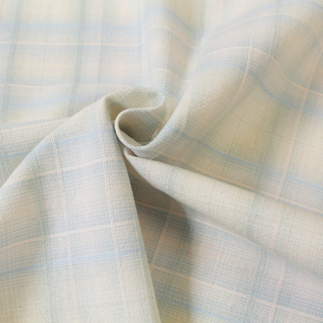 Japanese Yarn Dyed Rectangle Plaid in Blue