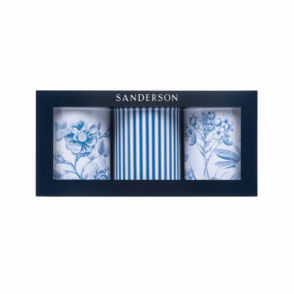 Sanderson Etchings and Roses Set of 3 Caddies